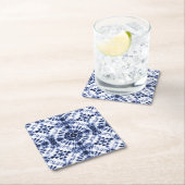 Dark Blue Gefärbte Krawatte Muster Rechteckiger Pappuntersetzer (Vor Ort)