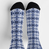 Dark Blue Gefärbte Krawatte Muster Socken (Oben)