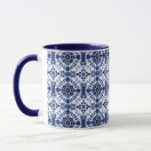Dark Blue Gefärbte Krawatte Muster Tasse (Links)