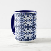 Dark Blue Gefärbte Krawatte Muster Tasse (Vorderseite Links)