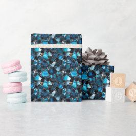 Dark Blue Gemstones Geschenkpapier