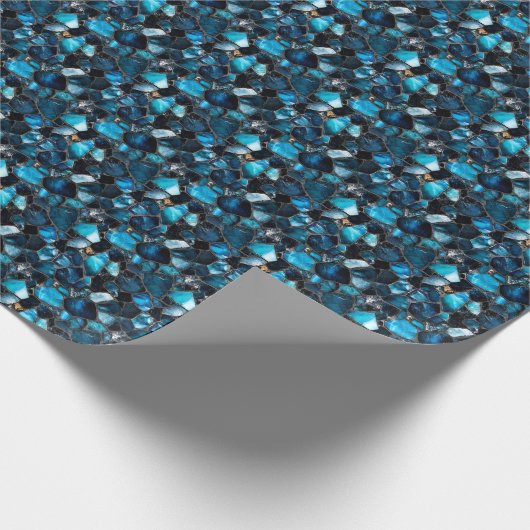 Dark Blue Gemstones Geschenkpapier (Ecke)
