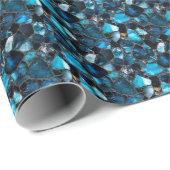 Dark Blue Gemstones Geschenkpapier (Rolleneckpunkt)