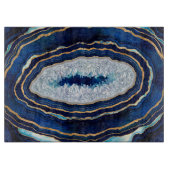 Dark Blue Geode und Gold Digital Art Schneidebrett (Vorderseite)