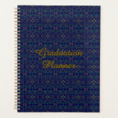 Dark Blue Geometric Abschluss Planner Planer (Vorderseite)
