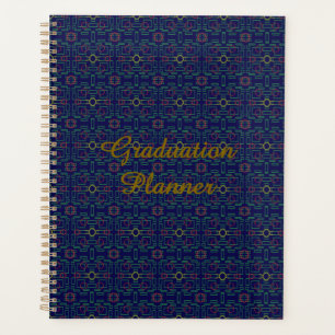 Dark Blue Geometric Abschluss Planner Planer