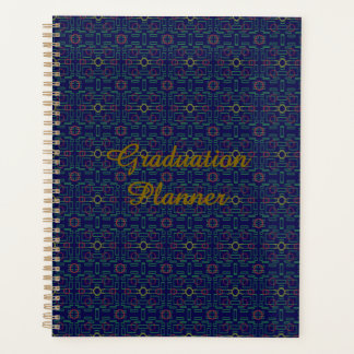 Dark Blue Geometric Abschluss Planner Planer