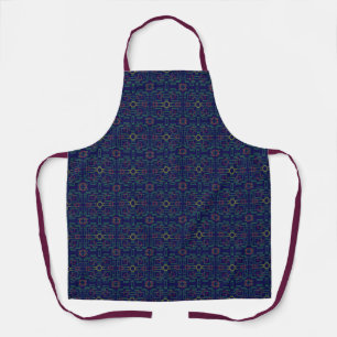 Dark Blue Geometric All-over-Print-Schürze Schürze