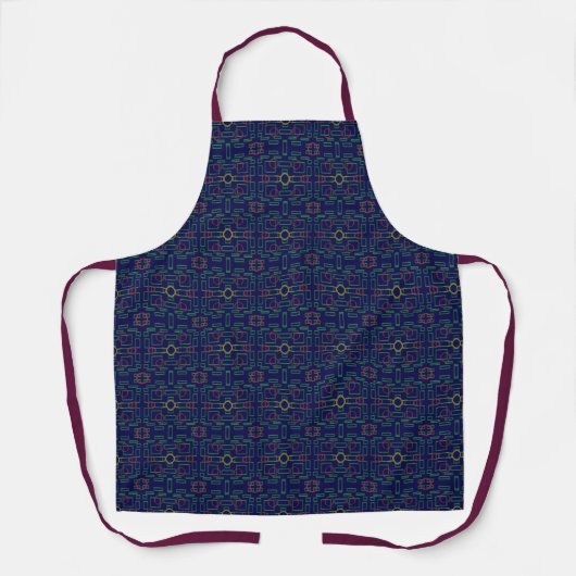 Dark Blue Geometric All-over-Print-Schürze Schürze (Vorderseite)