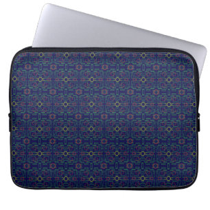 Dark Blue Geometric Electronics Bag Laptopschutzhülle