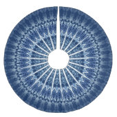 Dark Blue Geometric Mandala Polyester Weihnachtsbaumdecke (Vorderseite)