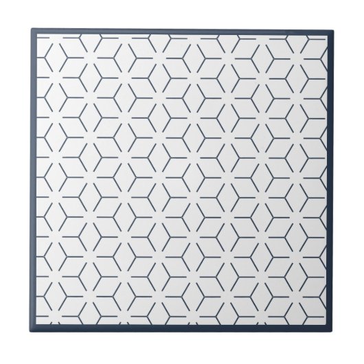 Dark Blue Geometric Muster Fliese (Vorderseite)