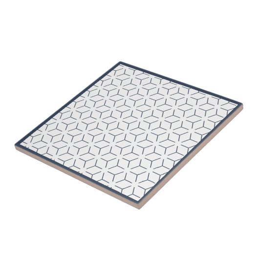 Dark Blue Geometric Muster Fliese (Seite)