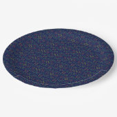 Dark Blue Geometric Paper Plate Pappteller (Schrägansicht)