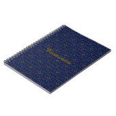 Dark Blue Geometric Spiral Foto Notebook Notizblock (Linke Seite)