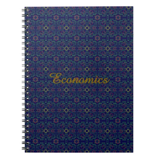 Dark Blue Geometric Spiral Foto Notebook Notizblock (Vorderseite)
