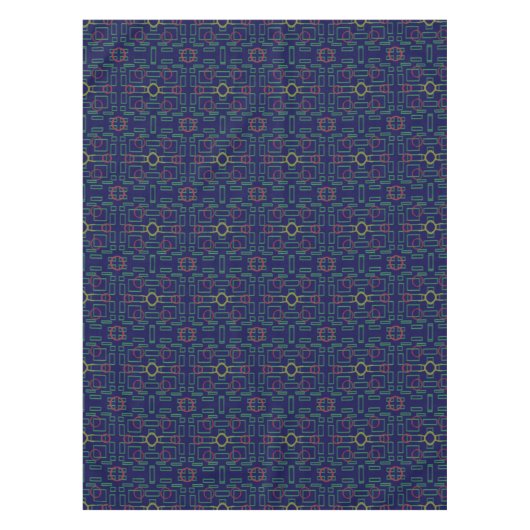 Dark Blue Geometric Tablecloth Tischdecke (Vorderseite)