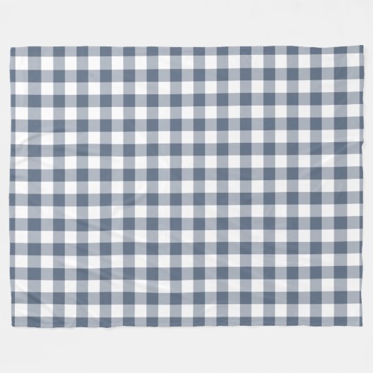 Dark Blue Gingham Pattern Fleecedecke (Vorderseite (Horizontal))
