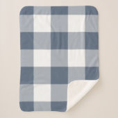 Dark Blue Gingham Pattern Sherpadecke (Vorderseite)