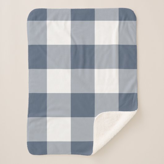 Dark Blue Gingham Pattern Sherpadecke (Vorderseite)