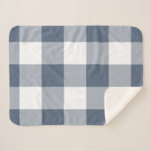 Dark Blue Gingham Pattern Sherpadecke (Vorderseite (Horizontal))