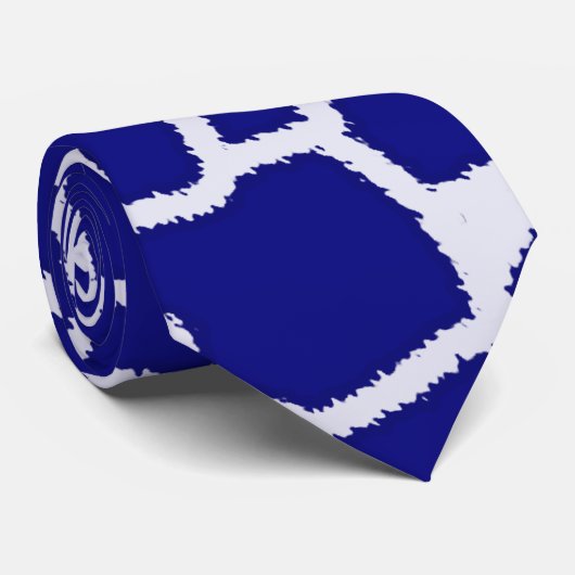 Dark Blue Giraffe Animal Print Krawatte (Gerollt)