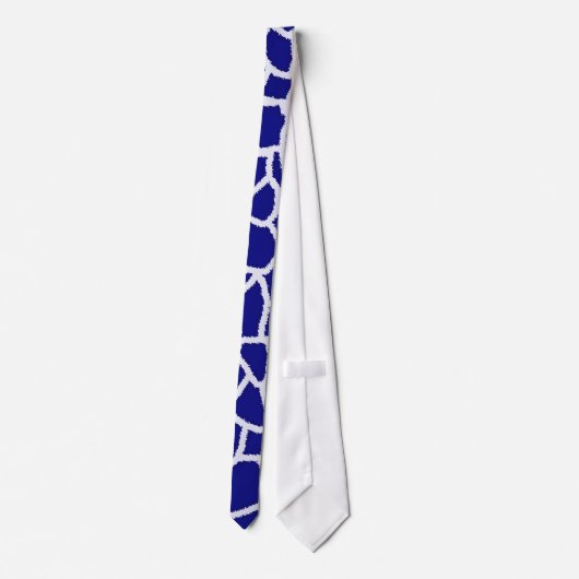 Dark Blue Giraffe Animal Print Krawatte (Rückseite)