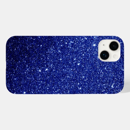 Dark Blue Glitzer Design Case-Mate iPhone Hülle (Rückseite (Horizontal))