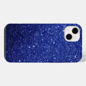 Dark Blue Glitzer Design iPhone Hülle (Rückseite (Horizontal))