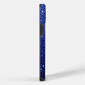 Dark Blue Glitzer Design iPhone Hülle (Rechte Seite)