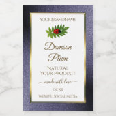 Dark Blue Glitzer White Gold Product Label Ladybug Lebensmitteletikett (Einzelnes Label)