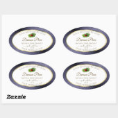 Dark Blue Glitzer White Gold Product Label Ladybug Ovaler Aufkleber (Blatt)