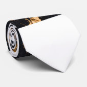 Dark Blue Gold Abstrakt Monogram Krawatte (Gerollt)