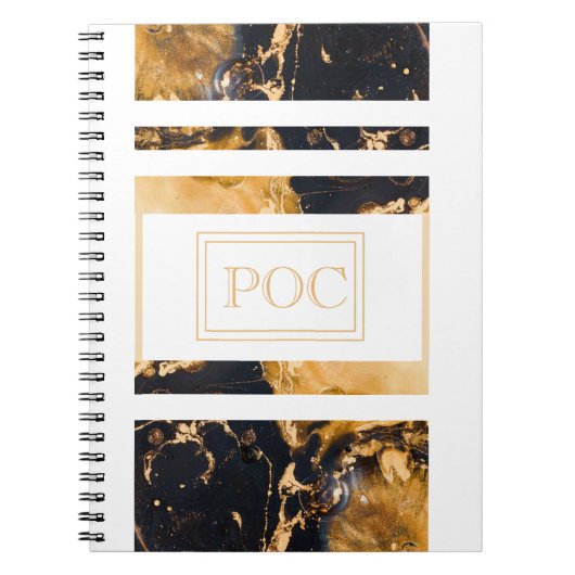 Dark Blue Gold Abstrakt Monogram Notizblock (Vorderseite)