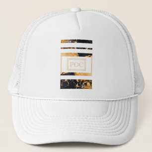 Dark Blue Gold Abstrakt Monogram Truckerkappe