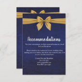 Dark Blue Gold Bow Begleitkarte (Vorne/Hinten)