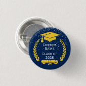 Dark Blue & Gold Class of 2026 Graduation Button (Vorne & Hinten)