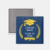 Dark Blue & Gold Class of 2026 Graduation Magnet (Vorderseite/Rückseite)