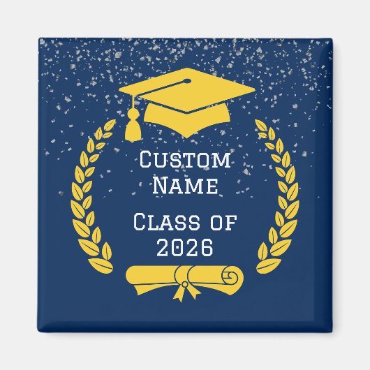 Dark Blue & Gold Class of 2026 Graduation Magnet (Vorne)