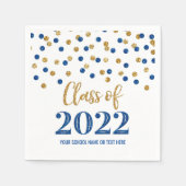 Dark Blue Gold Confetti Class 2022 Serviette (Vorderseite)