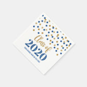Dark Blue Gold Confetti Class of 2020 Abschluss Serviette (Ecke)