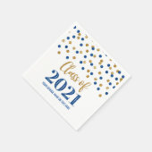 Dark Blue Gold Confetti Class of 2021 Abschluss Serviette (Ecke)