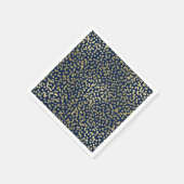 Dark Blue & Gold Dots Confetti Elegantes Glam Serviette (Ecke)