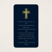Dark Blue Gold Foto Beerdigungskarte (Rückseite)