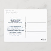 Dark Blue Gold Glitzer Abschluss Ankündigung Postkarte (Rückseite)