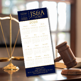 Dark Blue Gold Justice Columns Law Firm Logo 2026 Magnetkarte