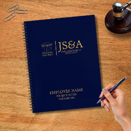 Dark Blue Gold Justice Columns Law Firm Notizblock