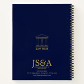 Dark Blue Gold Justice Columns Law Firm Notizblock (Rückseite)