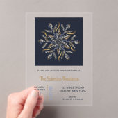 Dark Blue & Gold Midnight Sparkle Stars New Year Acryleinladungen (Insitu (Handheld))