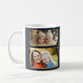 Dark Blue & Gold Midnight Sparkle Stars New Year Kaffeetasse (Links)